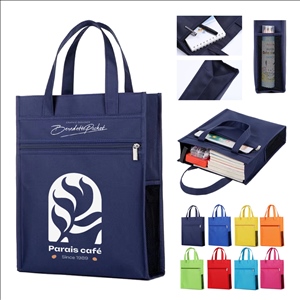 Customizable Oxford Cloth Tote Bag with Zipper & Side Pockets